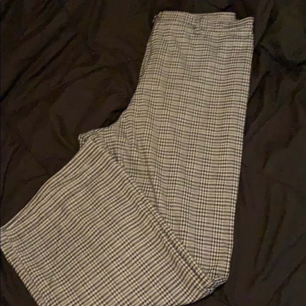 Black and white pants.